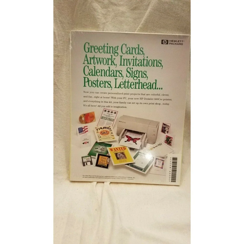 HP Print Shop Deluxe Vtg Windows 3.1 - Windows 95 CD ROM Broderbund Software NOS